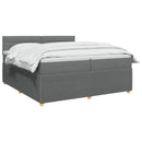 Boxmadras med topmadras Mørkegrå 200 x 200 cm Stof