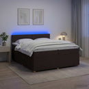 Boxmadras med topmadras Mørk Brun 200 x 200 cm Stof