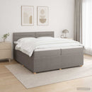 Boxmadras med topmadras Gråbrun 200 x 200 cm Stof
