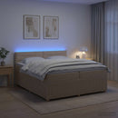 Boxmadras med topmadras Cremefarvet 200 x 200 cm Stof