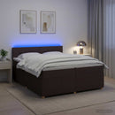 Boxmadras med topmadras Mørk Brun 200 x 200 cm Stof