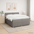 Boxmadras med topmadras Gråbrun 200 x 200 cm Stof
