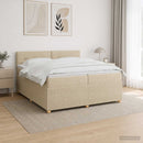 Boxmadras med topmadras Cremefarvet 200 x 200 cm Stof