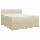Boxmadras med topmadras Cremefarvet 200 x 200 cm Stof