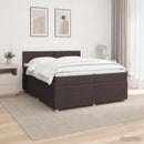 Boxmadras med topmadras Mørk Brun 200 x 200 cm Stof