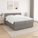 Boxmadras med topmadras Gråbrun 200 x 200 cm Stof
