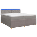 Boxmadras med topmadras Gråbrun 200 x 200 cm Stof