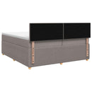 Boxmadras med topmadras Gråbrun 200 x 200 cm Stof