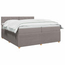 Boxmadras med topmadras Gråbrun 200 x 200 cm Stof