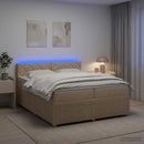 Boxmadras med topmadras Cremefarvet 200 x 200 cm Stof