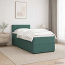 Boxmadras med topmadras Mørkegrøn 90 x 190 cm Fløjl