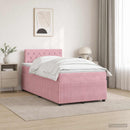 Boxmadras med topmadras Lyserød 120 x 190 cm Fløjl