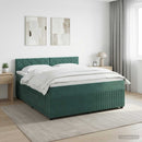Boxmadras med topmadras Mørkegrøn 140 x 190 cm Fløjl