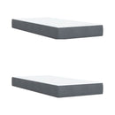 Boxmadras med topmadras Mørkegrå 200 x 200 cm Fløjl