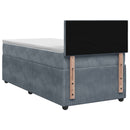 Box Spring Seng med Madras og LED Mørkegrå 90 x 190 cm Fløjl