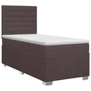 Boxmadras med topmadras Mørk Brun 80 x 200 cm Stof
