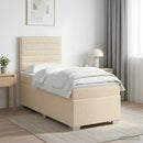 Boxmadras med topmadras Cremefarvet 90 x 200 cm Stof