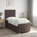 Boxmadras med topmadras Mørk Brun 90 x 190 cm Stof