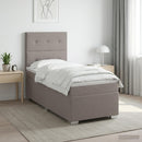 Boxmadras med topmadras Gråbrun 100 x 200 cm Stof