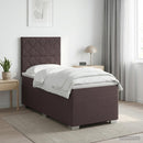 Boxmadras med topmadras Mørk Brun 90 x 190 cm Stof