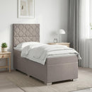 Boxmadras med topmadras Gråbrun 100 x 200 cm Stof