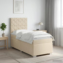 Boxmadras med topmadras Cremefarvet 80 x 200 cm Stof