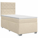 Boxmadras med topmadras Cremefarvet 80 x 200 cm Stof