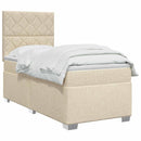 Boxmadras med topmadras Cremefarvet 80 x 200 cm Stof