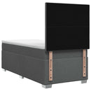 Boxmadras med topmadras Mørkegrå 90 x 190 cm Stof