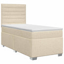 Boxmadras med topmadras Cremefarvet 90 x 200 cm Stof