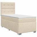 Boxmadras med topmadras Cremefarvet 90 x 200 cm Stof