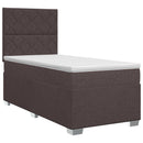 Boxmadras med topmadras Mørk Brun 90 x 200 cm Stof