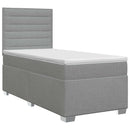 Boxmadras med topmadras Lysegrå 100 x 200 cm Stof
