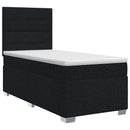 Boxmadras med topmadras med hovedgærde Sort 100 x 200 cm Stof