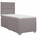Boxmadras med topmadras Gråbrun 100 x 200 cm Stof