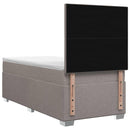 Boxmadras med topmadras Gråbrun 100 x 200 cm Stof