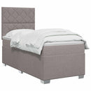 Boxmadras med topmadras Gråbrun 100 x 200 cm Stof