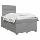 Boxmadras med topmadras Lysegrå 120 x 190 cm Stof