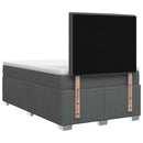 Boxmadras med topmadras Mørkegrå 120 x 190 cm Stof