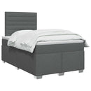 Boxmadras med topmadras Mørkegrå 120 x 190 cm Stof