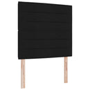 Boxmadras med topmadras med hovedgærde Sort 120 x 190 cm Stof