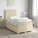 Boxmadras med topmadras Mørk Brun 120 x 190 cm Stof