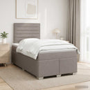 Boxmadras med topmadras Gråbrun 120 x 190 cm Stof