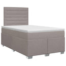 Boxmadras med topmadras Gråbrun 120 x 190 cm Stof