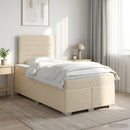 Boxmadras med topmadras Cremefarvet 120 x 190 cm Stof