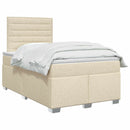 Boxmadras med topmadras Cremefarvet 120 x 190 cm Stof
