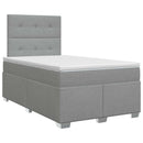 Boxmadras med topmadras Lysegrå 120 x 190 cm Stof