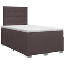 Boxmadras med topmadras Mørk Brun 120 x 190 cm Stof