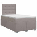 Boxmadras med topmadras Gråbrun 120 x 190 cm Stof