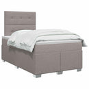Boxmadras med topmadras Gråbrun 120 x 190 cm Stof
